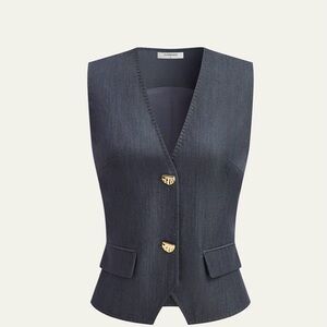 Commense Gray Button-Front Vest